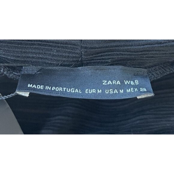 Zara Pencil Skirt Size M Black NWT Pleated Minimalist Lagenlook Capsule Wardrobe - Picture 7 of 10